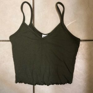 Cute Olive Green Crop Top